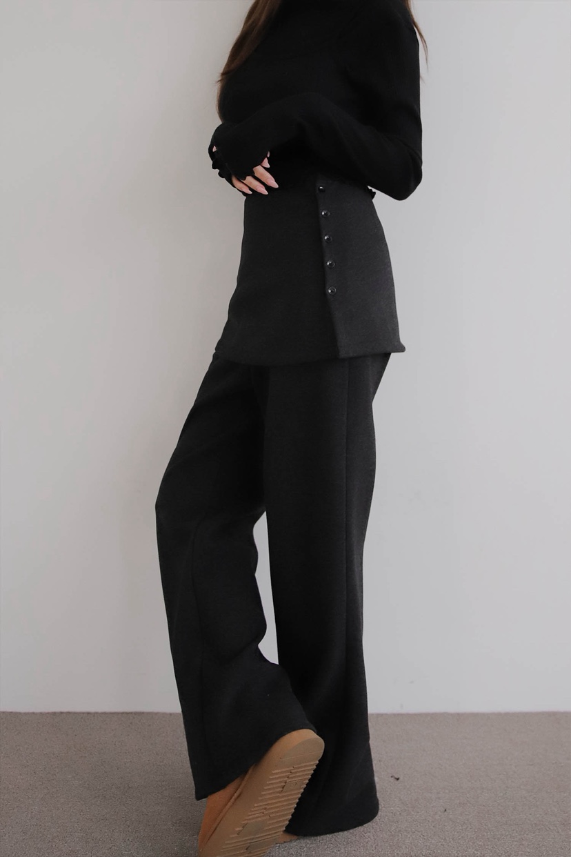 SLIT東大門㊣直郵女士新品推薦人氣職業熱賣25秋冬裙褲紐扣SLIT裙褲