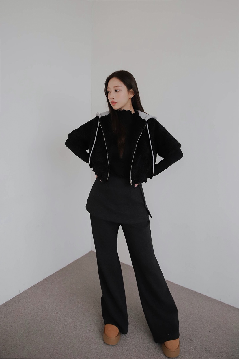 SLIT東大門㊣直郵女士新品推薦人氣職業熱賣25秋冬裙褲紐扣SLIT裙褲