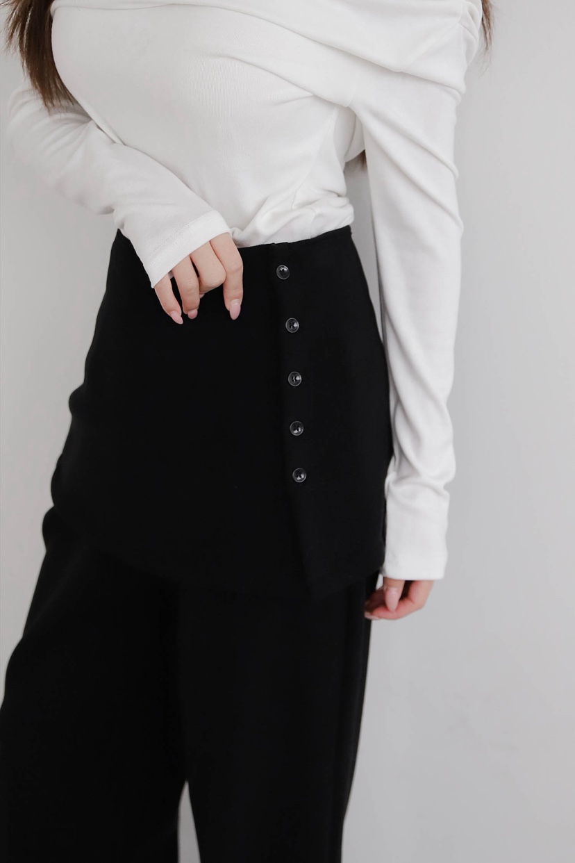 SLIT東大門㊣直郵女士新品推薦人氣職業熱賣25秋冬裙褲紐扣SLIT裙褲