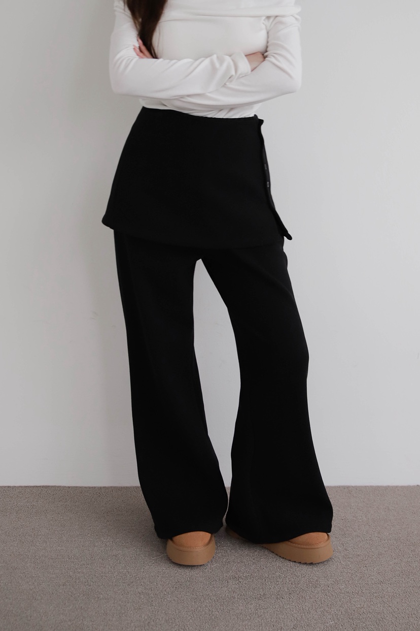 SLIT東大門㊣直郵女士新品推薦人氣職業熱賣25秋冬裙褲紐扣SLIT裙褲