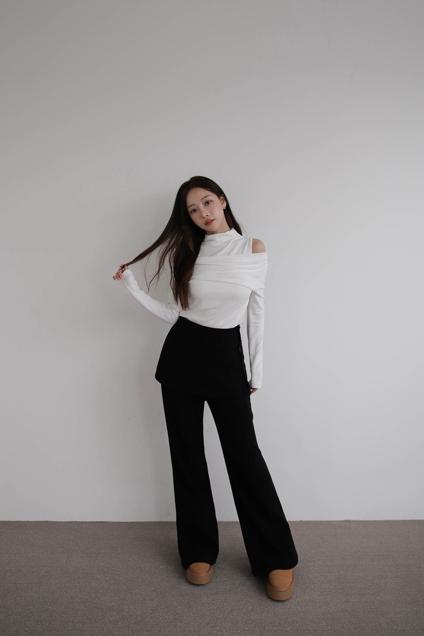 SLIT東大門㊣直郵女士新品推薦人氣職業熱賣25秋冬裙褲紐扣SLIT裙褲