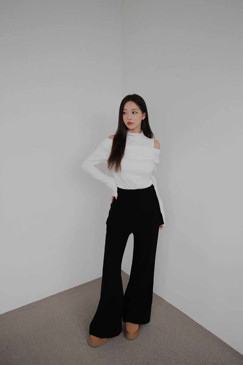 SLIT東大門㊣直郵女士新品推薦人氣職業熱賣25秋冬裙褲紐扣SLIT裙褲