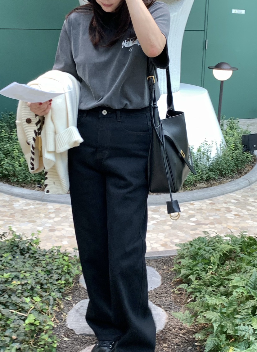 COURGETTE韓國直郵㊣女士新品人氣25秋冬推薦職業休閑牛仔褲COURGETTE牛仔褲