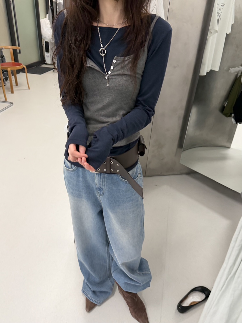 MINIMUZE東大門㊣代購女裝新款推薦熱賣休閑25秋冬人氣長袖T恤MINIMUZE長袖T恤