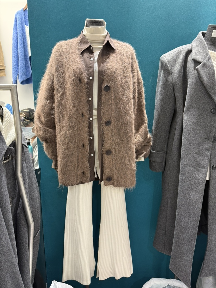 PAIRING韓國代購㊣女士新款職業25秋冬針織衫安哥拉羊毛開衫PAIRING針織衫