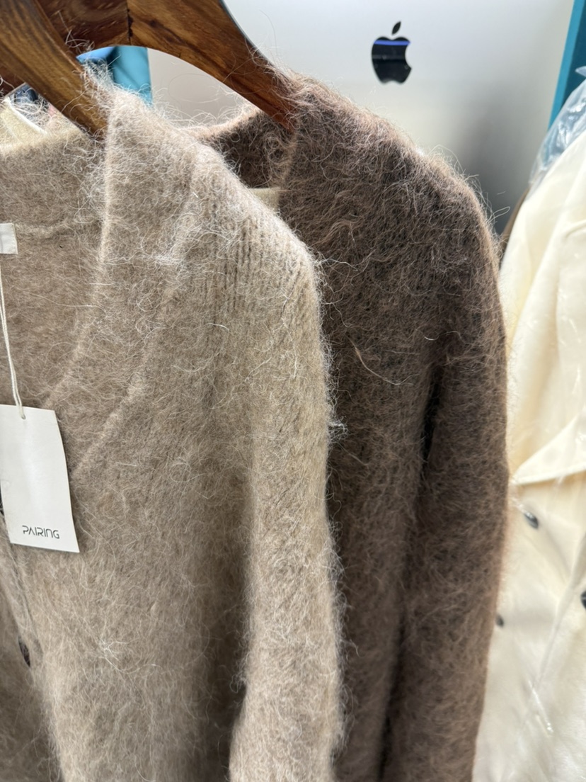 PAIRING韓國代購㊣女士新款職業25秋冬針織衫安哥拉羊毛開衫PAIRING針織衫