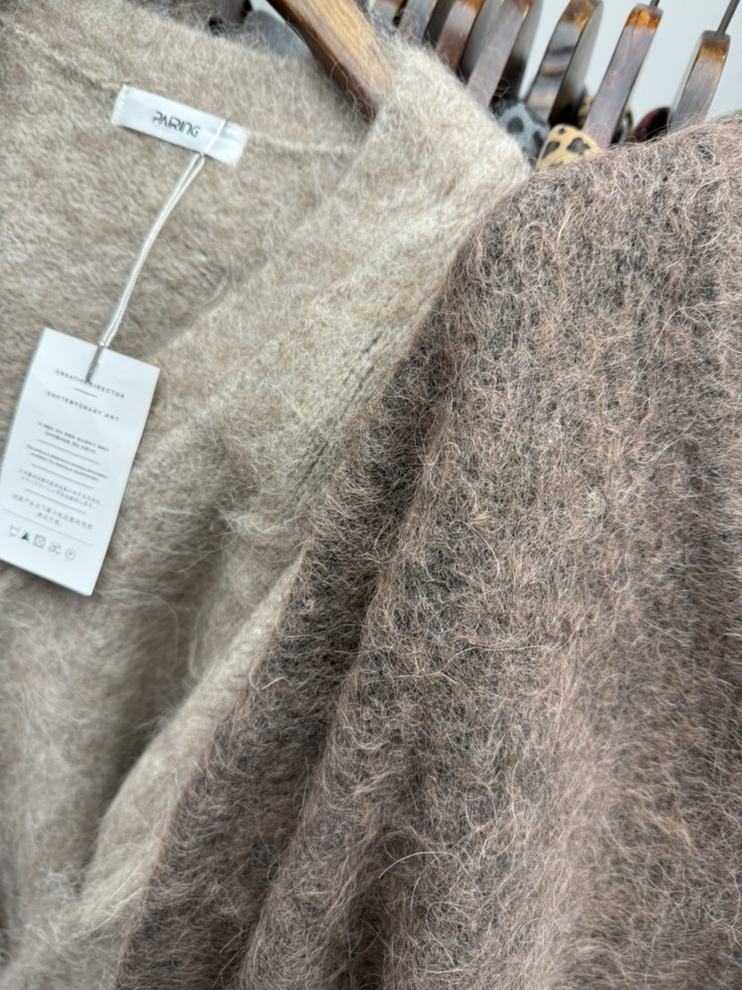 PAIRING韓國代購㊣女士新款職業25秋冬針織衫安哥拉羊毛開衫PAIRING針織衫