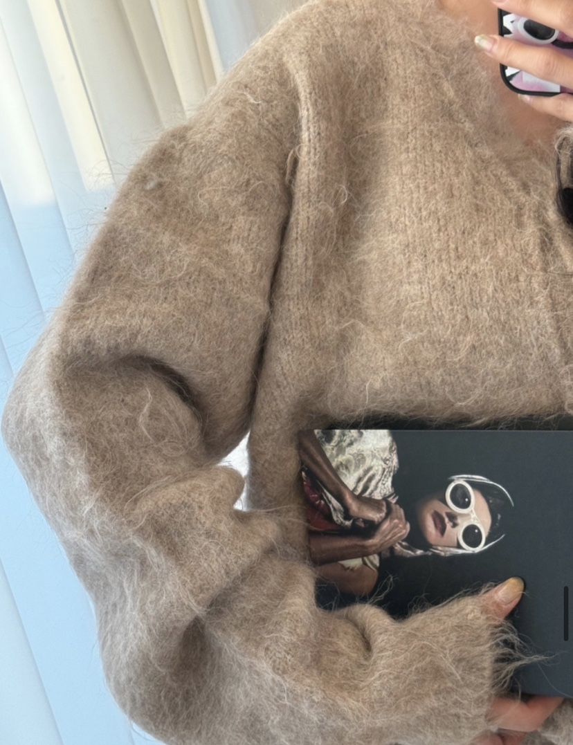 PAIRING韓國代購㊣女士新款職業25秋冬針織衫安哥拉羊毛開衫PAIRING針織衫