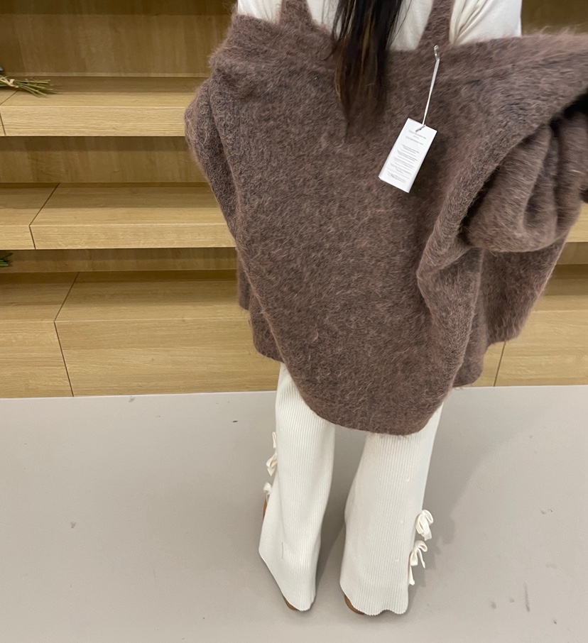 PAIRING韓國代購㊣女士新款職業25秋冬針織衫安哥拉羊毛開衫PAIRING針織衫