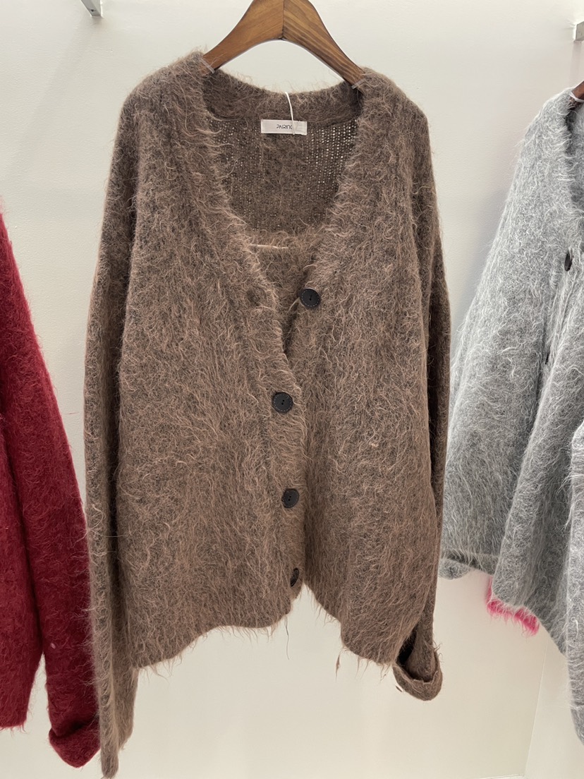 PAIRING韓國代購㊣女士新款職業25秋冬針織衫安哥拉羊毛開衫PAIRING針織衫