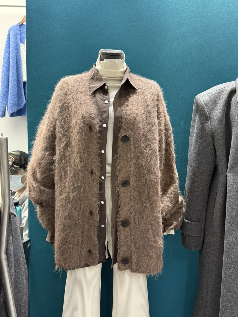 PAIRING韓國代購㊣女士新款職業25秋冬針織衫安哥拉羊毛開衫PAIRING針織衫圖色2