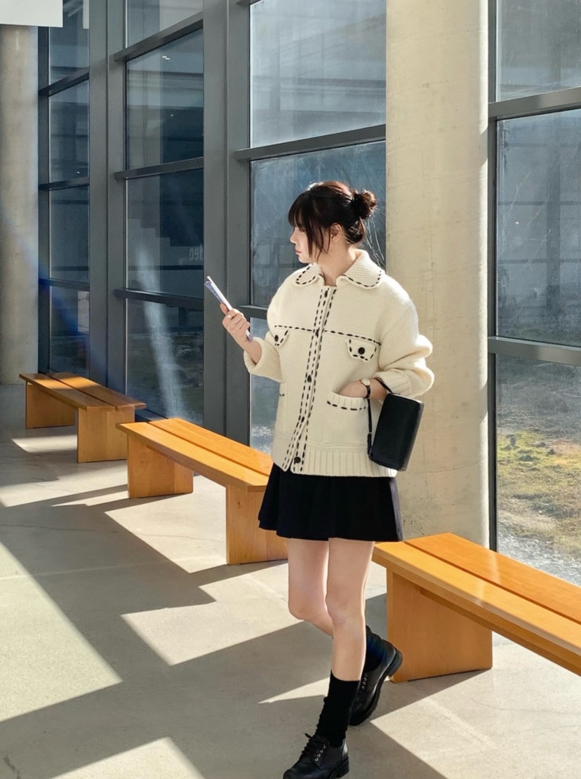 COURGETTE東大門㊣實拍女士新品職業真品25秋冬休閑推薦針織衫COURGETTE針織衫