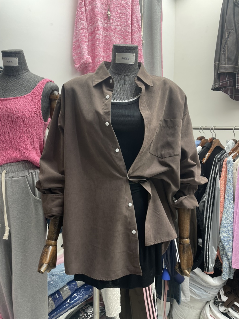 PAIRING東大門㊣直郵女裝新品推薦熱賣真品休閑襯衫蕾絲衫麂皮PAIRING襯衫/蕾絲衫