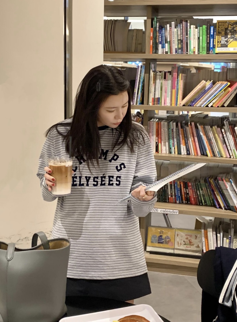 COURGETTE韓國直郵㊣女裝新品真品25秋冬推薦職業熱賣長袖T恤COURGETTE長袖T恤