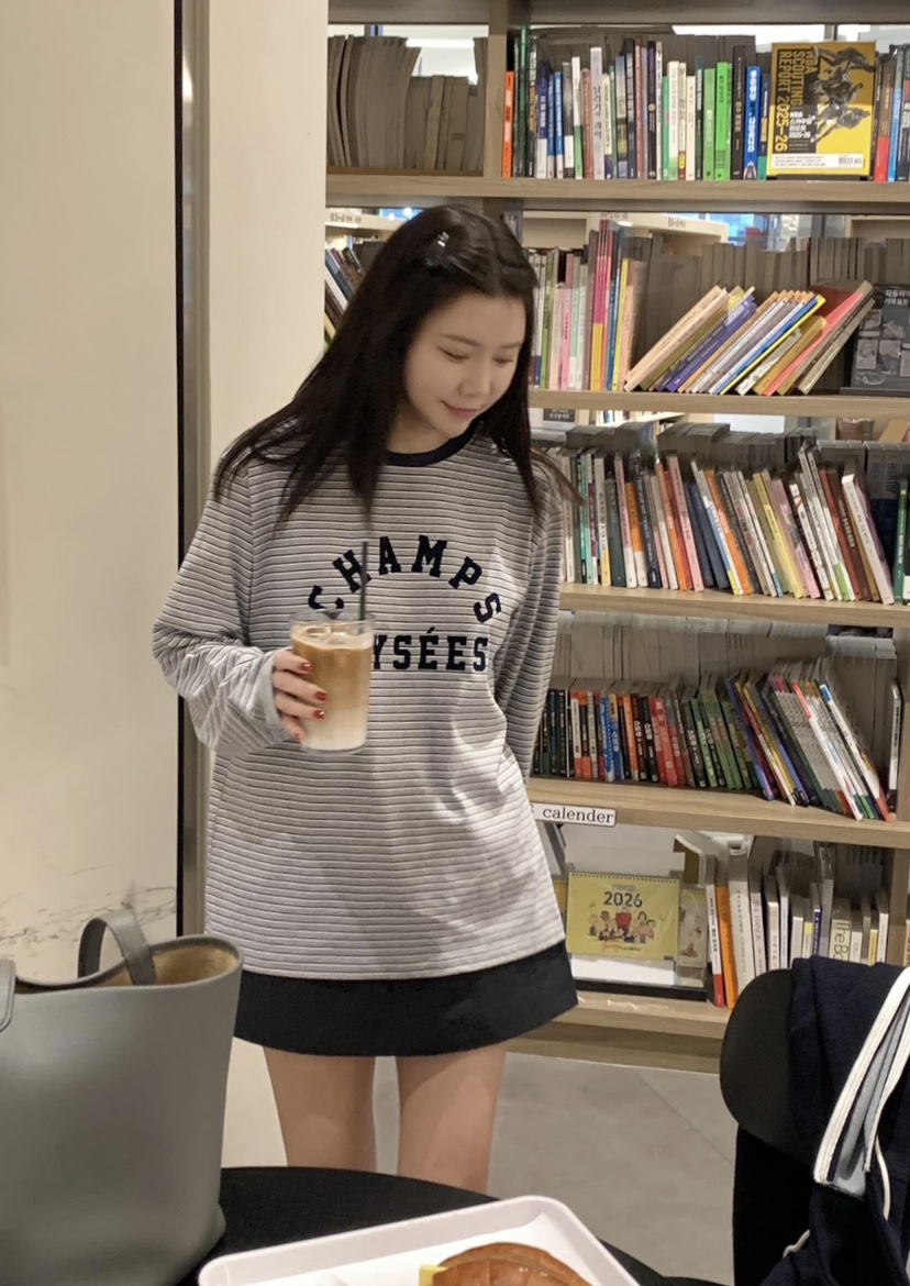 COURGETTE韓國直郵㊣女裝新品真品25秋冬推薦職業熱賣長袖T恤COURGETTE長袖T恤