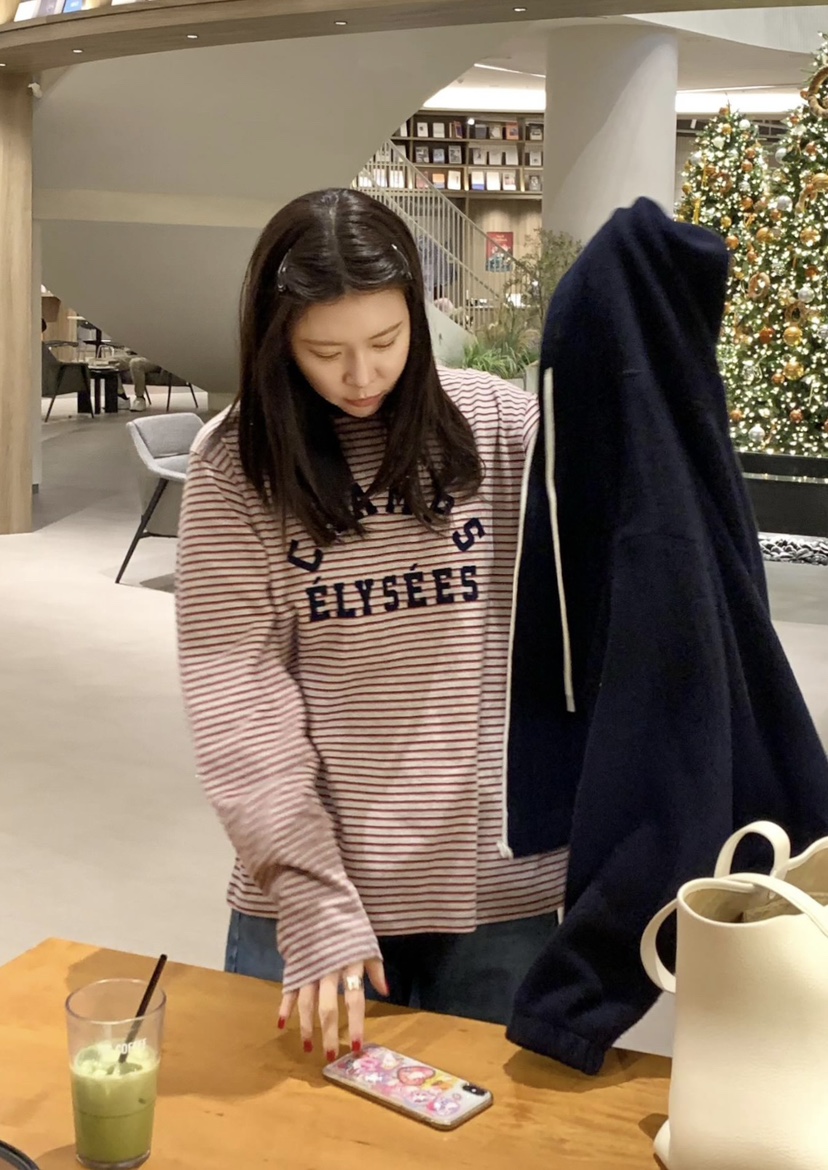 COURGETTE韓國直郵㊣女裝新品真品25秋冬推薦職業熱賣長袖T恤COURGETTE長袖T恤