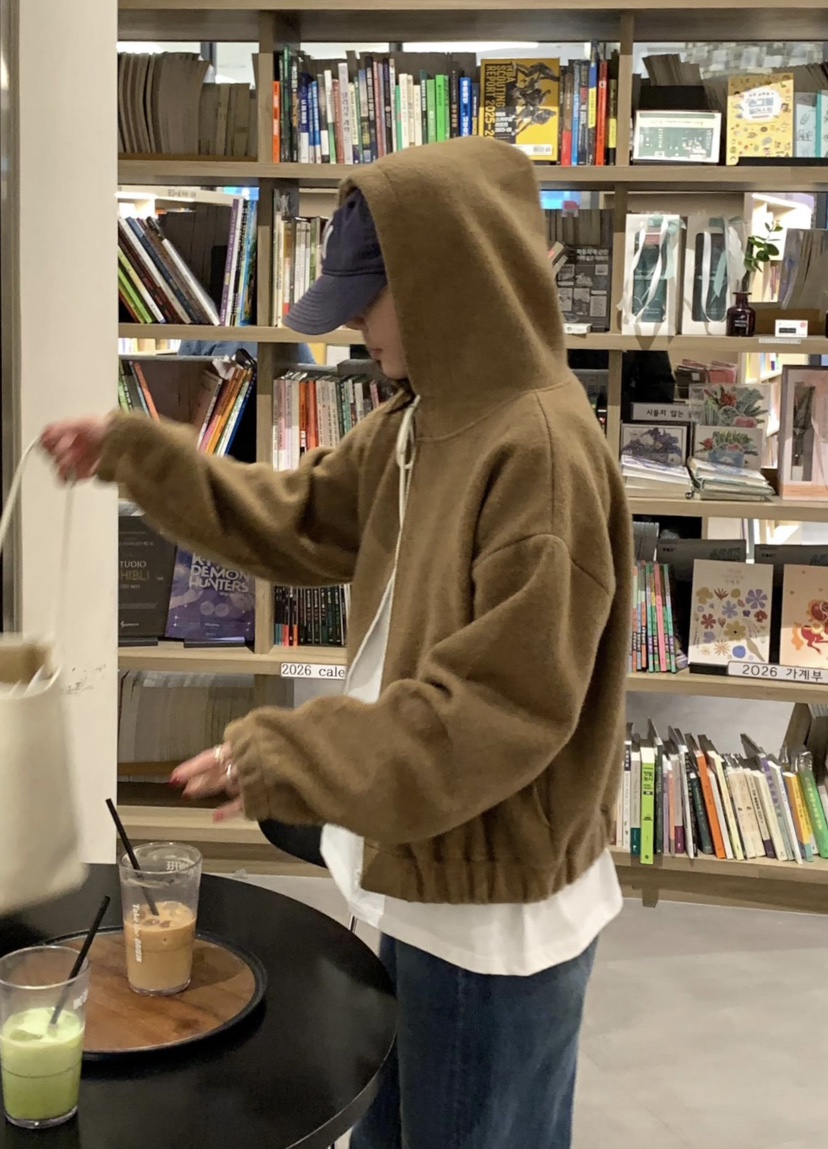 COURGETTE東大門㊣代購女士新品熱賣推薦25秋冬職業夾克拉鏈COURGETTE夾克