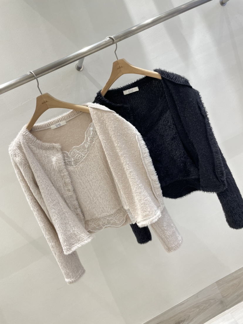 MUSK東大門㊣代購女裝新款熱賣休閑真品25秋冬針織衫貂皮開衫MUSK針織衫