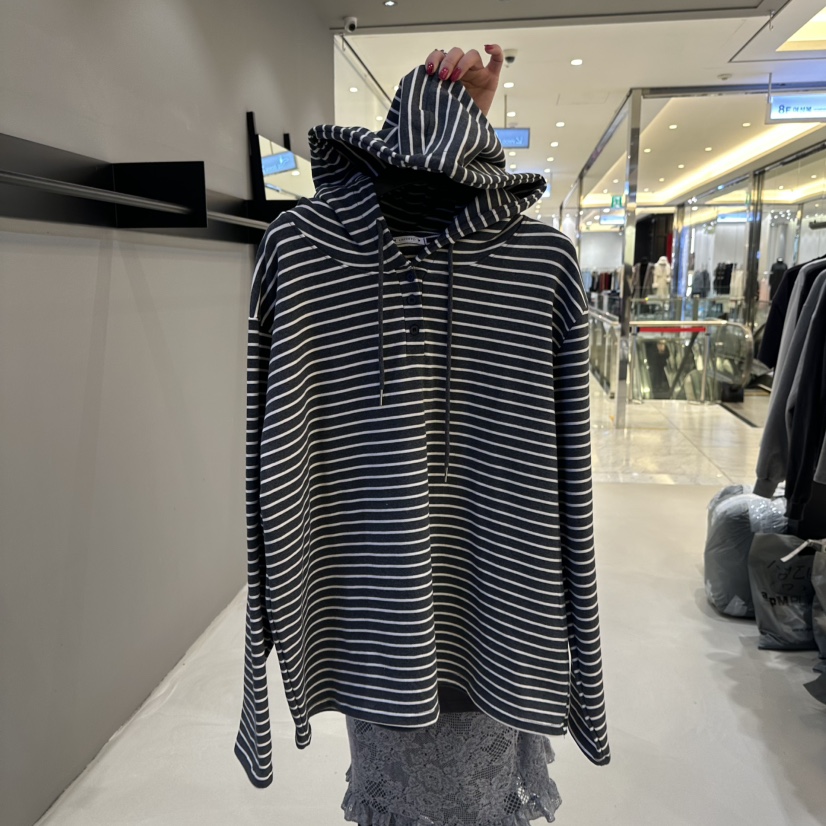 CREDITO東大門㊣實拍女裝新品休閑真品職業長袖T恤連帽衫春款CREDITO長袖T恤圖色1灰色