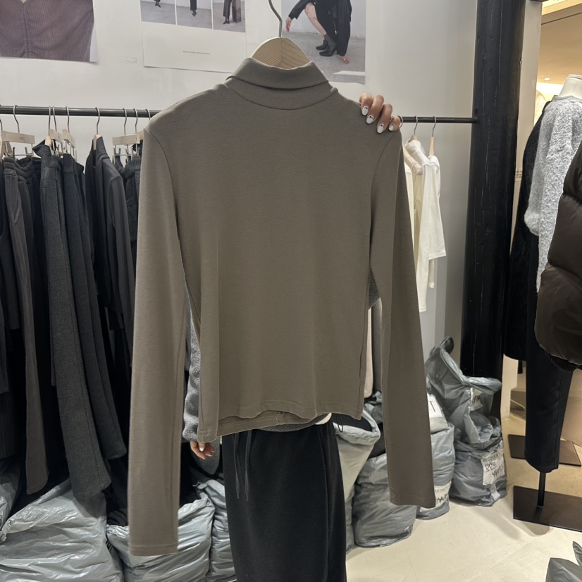 MOMENT東大門㊣實拍女裝新款時尚休閑真品長袖T恤兩面穿圍巾MOMENT/RECOVER長袖T恤圖色1