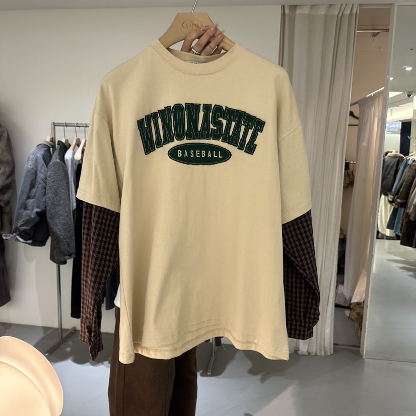 VAULT東大門㊣代購女士新品25秋冬真品人氣熱賣長袖T恤假兩件VAULT長袖T恤圖色3