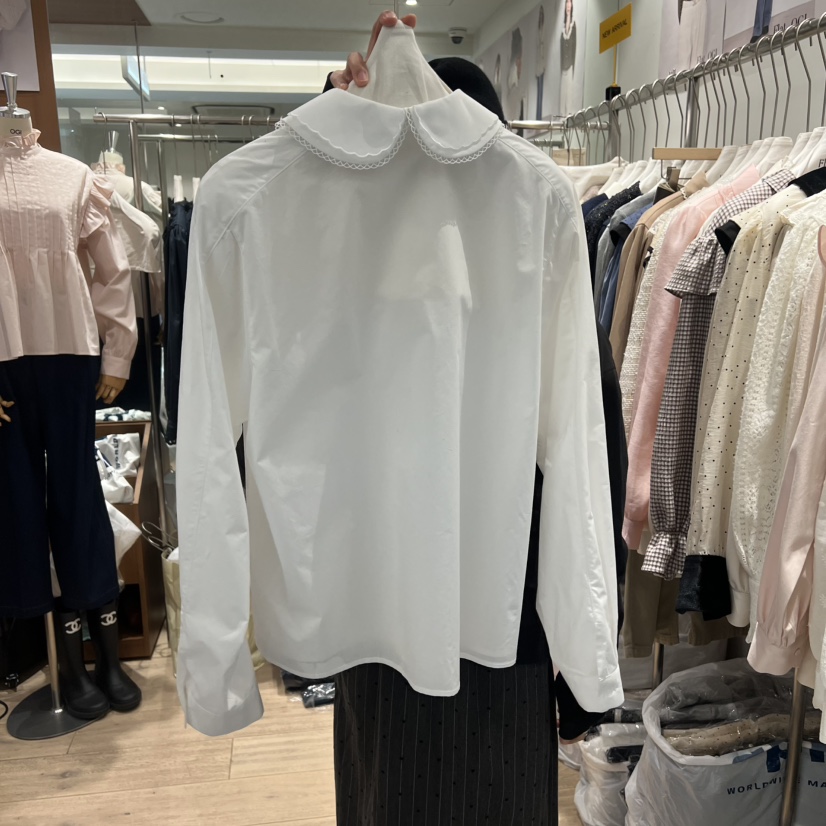 OGI東大門㊣直郵女裝新品人氣25秋冬休閑職業襯衫蕾絲衫春款FLat OGI襯衫/蕾絲衫