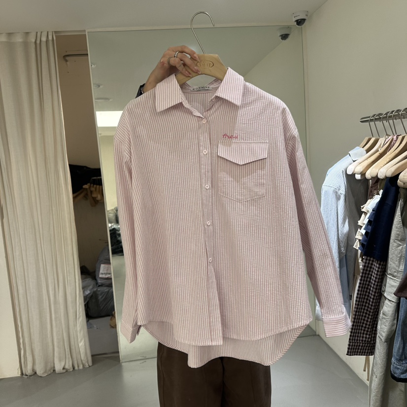 VAULT東大門㊣代購女士新款職業25秋冬推薦熱賣襯衫蕾絲衫刺繡VAULT襯衫/蕾絲衫圖色3