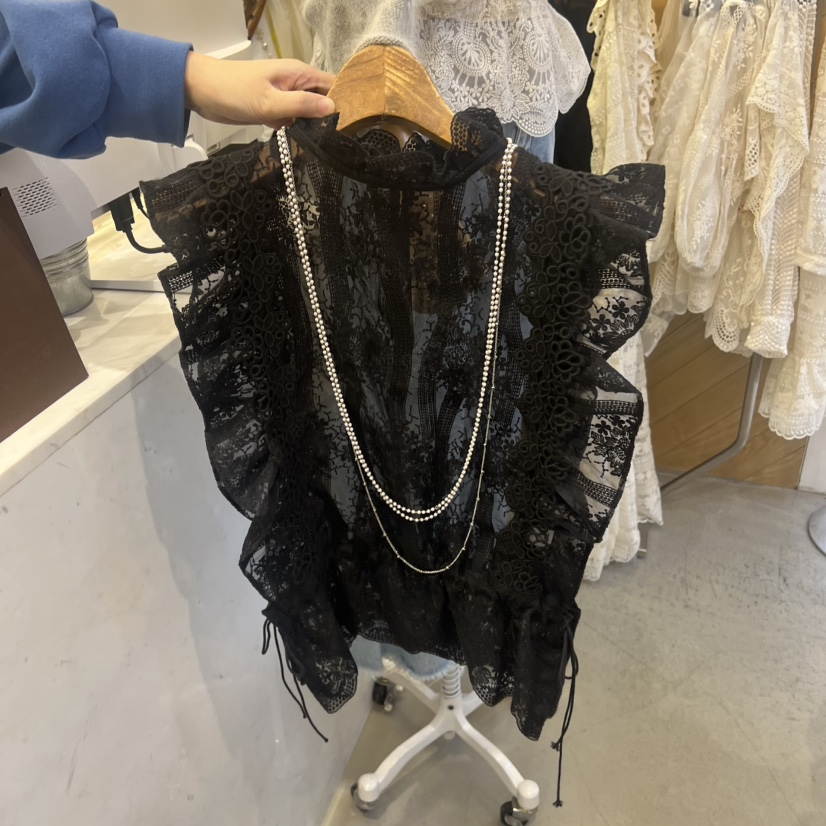 VIVI MARKET東大門㊣直郵女士新品真品25秋冬襯衫蕾絲衫蕾絲VIVI MARKET襯衫/蕾絲衫圖色2