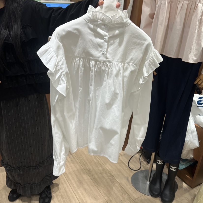 OGI東大門㊣代購女裝新品休閑推薦職業熱賣時尚襯衫蕾絲衫春款FLat OGI襯衫/蕾絲衫