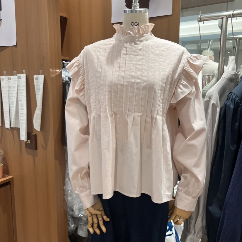 OGI東大門㊣代購女裝新品休閑推薦職業熱賣時尚襯衫蕾絲衫春款FLat OGI襯衫/蕾絲衫圖色2