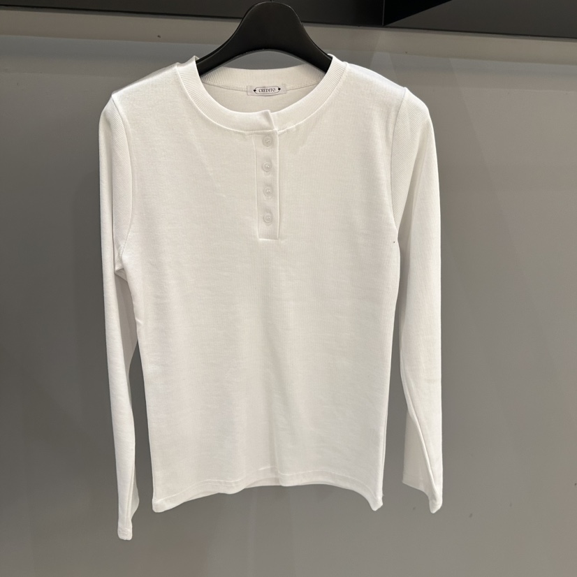 CREDITO東大門㊣實拍女裝新款25秋冬時尚真品人氣長袖T恤春款CREDITO長袖T恤圖色4