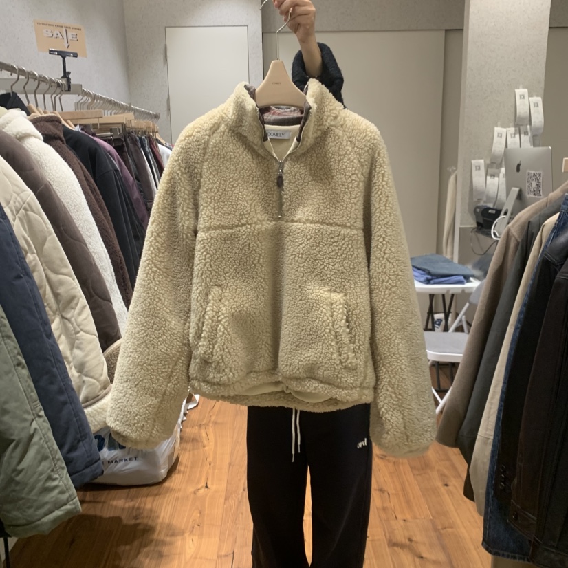 COMELY韓國代購㊣女裝新款休閑職業人氣推薦真品衛衣抓絨高領COMELY衛衣圖色1