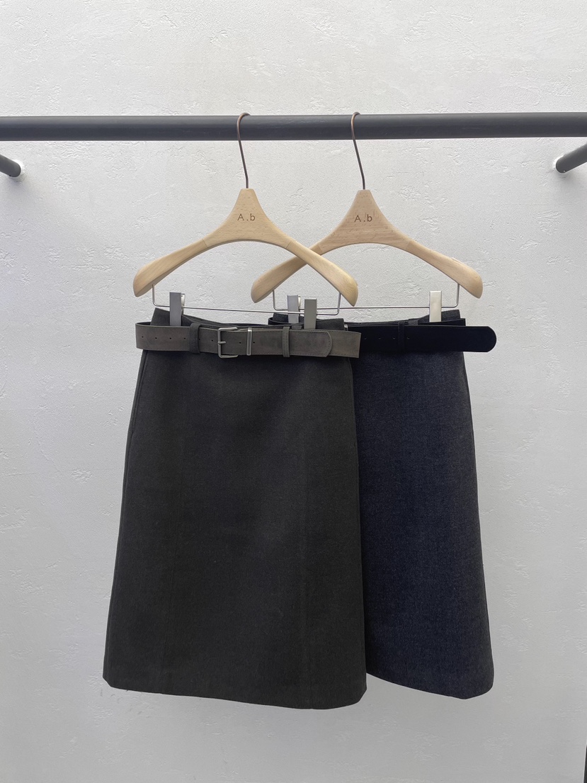 AUTUMN BEIGE-Q東大門㊣直郵女裝新款真品半身裙中短裙包含腰帶套裝A.b/AUTUMN BEIGE半身裙/中短裙