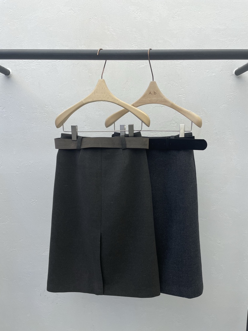 AUTUMN BEIGE-Q東大門㊣直郵女裝新款真品半身裙中短裙包含腰帶套裝A.b/AUTUMN BEIGE半身裙/中短裙