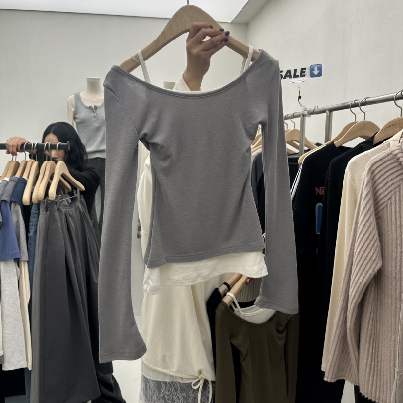 CHAV東大門㊣直郵女士新品25秋冬熱賣休閑長袖T恤假兩件春款CHAV長袖T恤