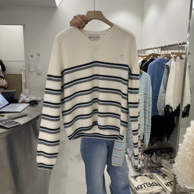 REPELLER東大門㊣實拍女裝新款25秋冬時尚休閑針織衫羊絨春款REPELLER針織衫圖色3