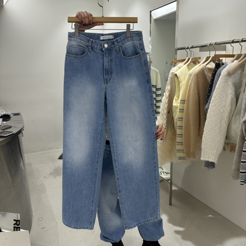 REPELLER東大門㊣實拍女裝新品熱賣職業真品人氣牛仔褲春款REPELLER牛仔褲圖色1