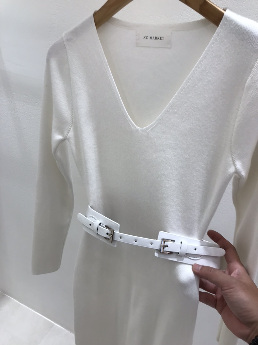 KC MARKET東大門㊣直郵女士新款推薦人氣休閑連衣裙含腰帶KC MARKET連衣裙