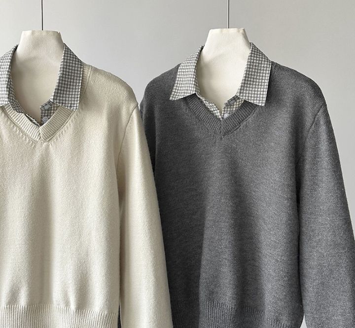 STAY HERE韓國代購㊣女士新款休閑人氣職業時尚熱賣針織衫STAY HERE針織衫