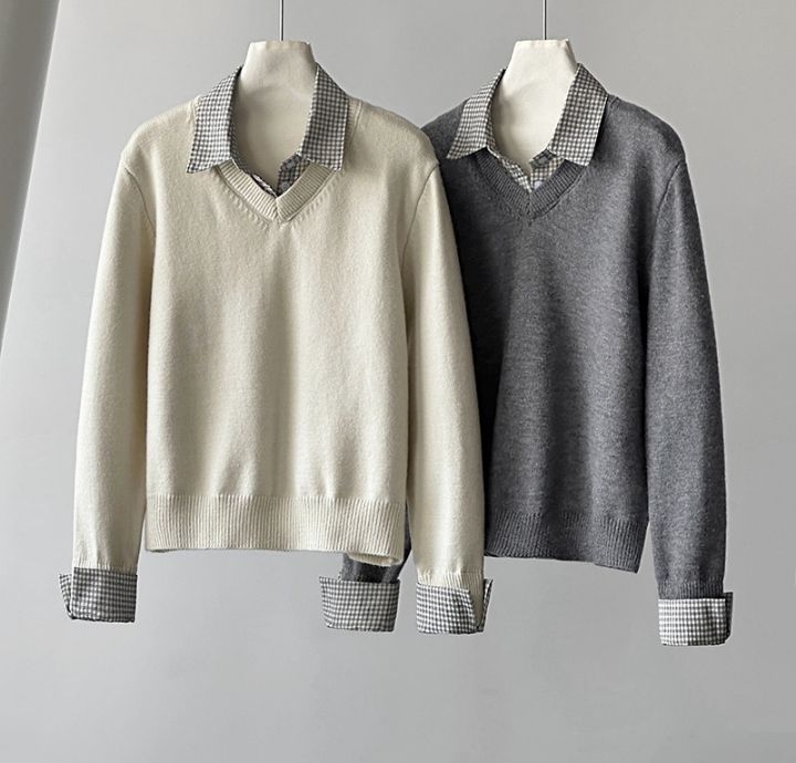 STAY HERE韓國代購㊣女士新款休閑人氣職業時尚熱賣針織衫STAY HERE針織衫