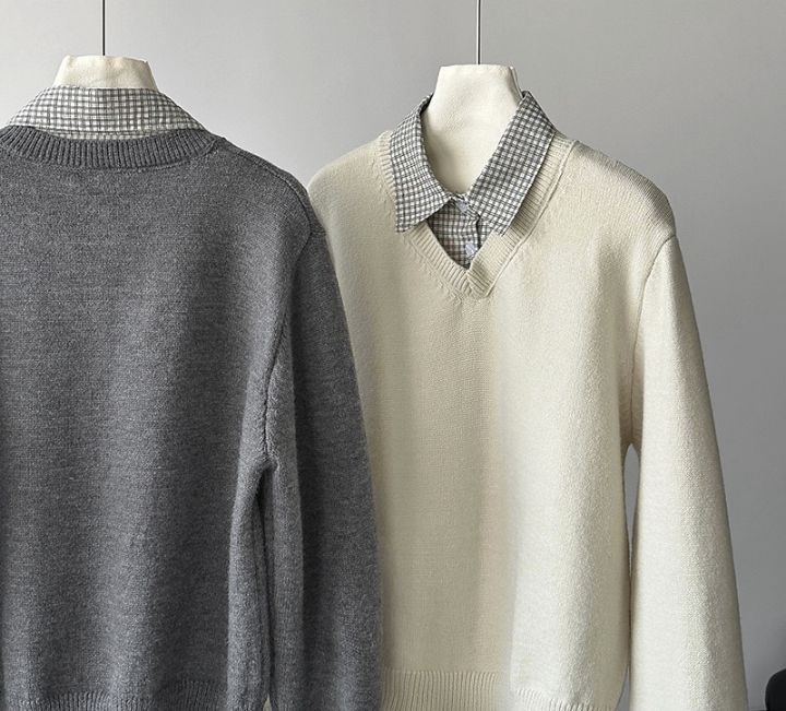 STAY HERE韓國代購㊣女士新款休閑人氣職業時尚熱賣針織衫STAY HERE針織衫