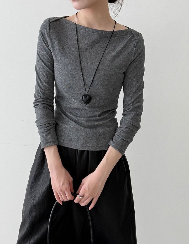 STAY HERE韓國直郵㊣女裝新款職業熱賣休閑推薦人氣長袖T恤STAY HERE長袖T恤