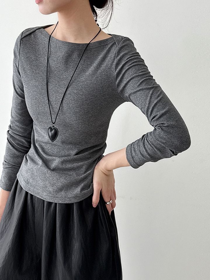 STAY HERE韓國直郵㊣女裝新款職業熱賣休閑推薦人氣長袖T恤STAY HERE長袖T恤圖色2