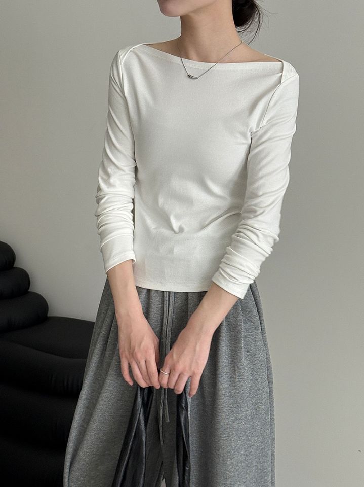 STAY HERE韓國直郵㊣女裝新款職業熱賣休閑推薦人氣長袖T恤STAY HERE長袖T恤圖色3