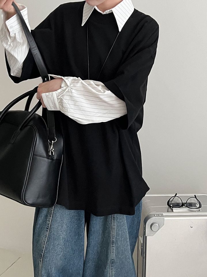 STAY HERE韓國代購㊣女士新款熱賣休閑時尚職業人氣T恤寬松STAY HERET恤