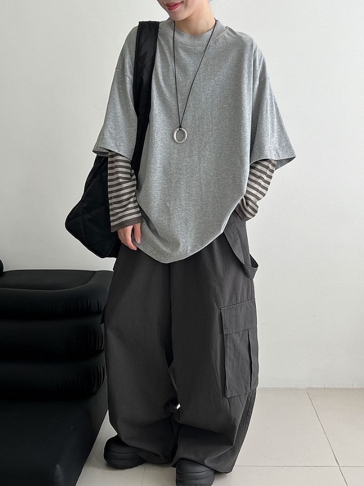 STAY HERE韓國代購㊣女士新款熱賣休閑時尚職業人氣T恤寬松STAY HERET恤