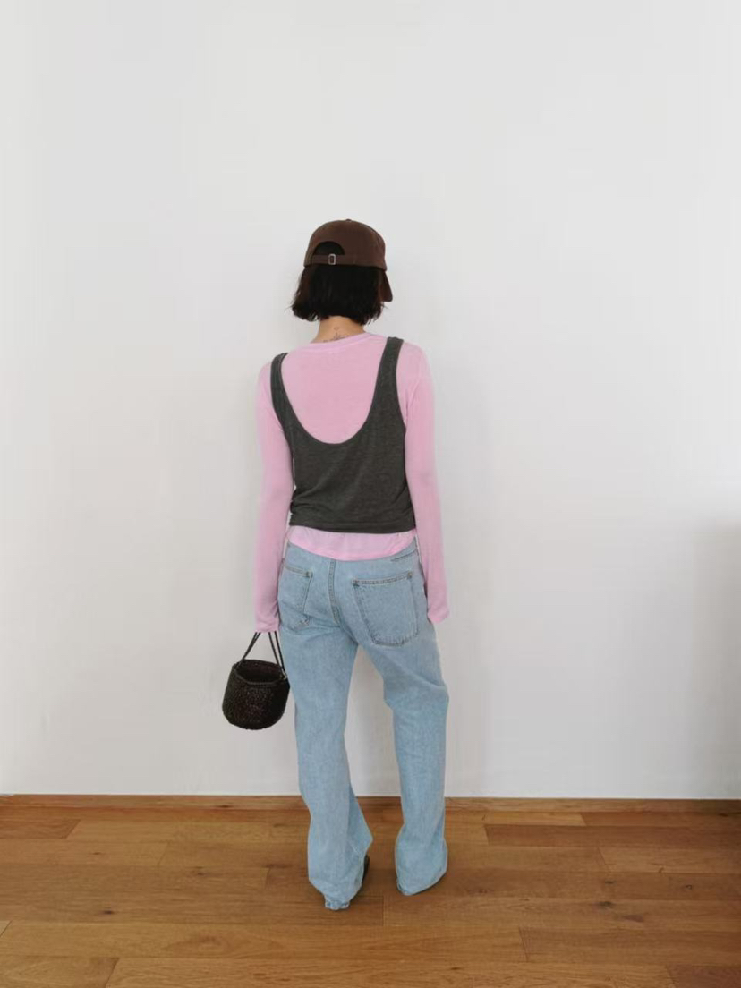 OLI SEOUL東大門㊣代購女士新款時尚推薦人氣牛仔褲口袋拉鏈OLI SEOUL牛仔褲