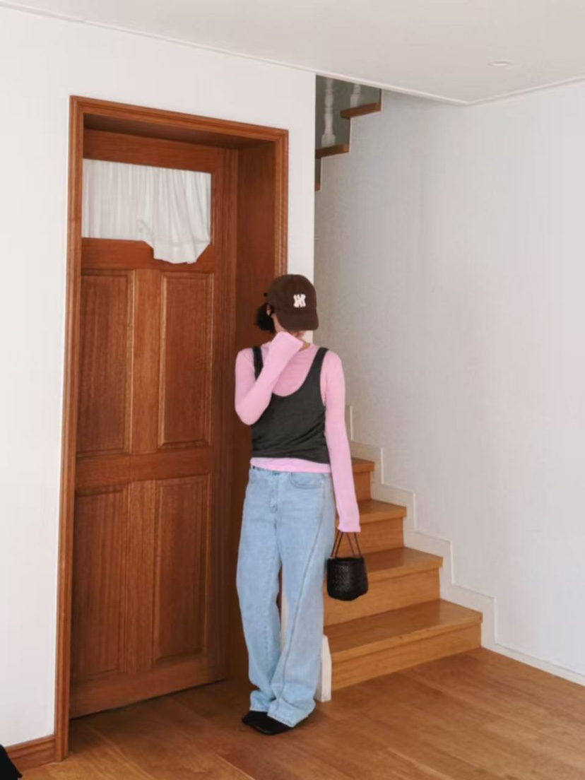 OLI SEOUL東大門㊣代購女士新款時尚推薦人氣牛仔褲口袋拉鏈OLI SEOUL牛仔褲