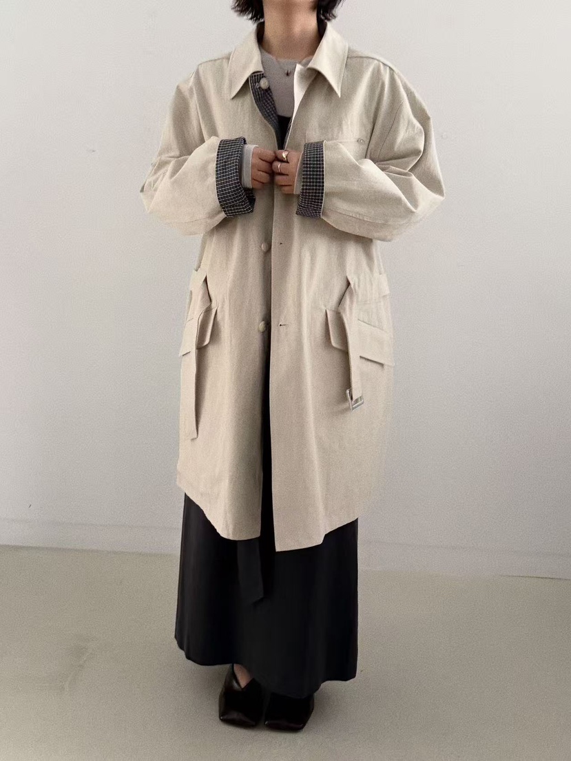 OLI SEOUL韓國代購㊣女士新款職業25秋冬休閑熱賣長款風衣OLI SEOUL長款風衣