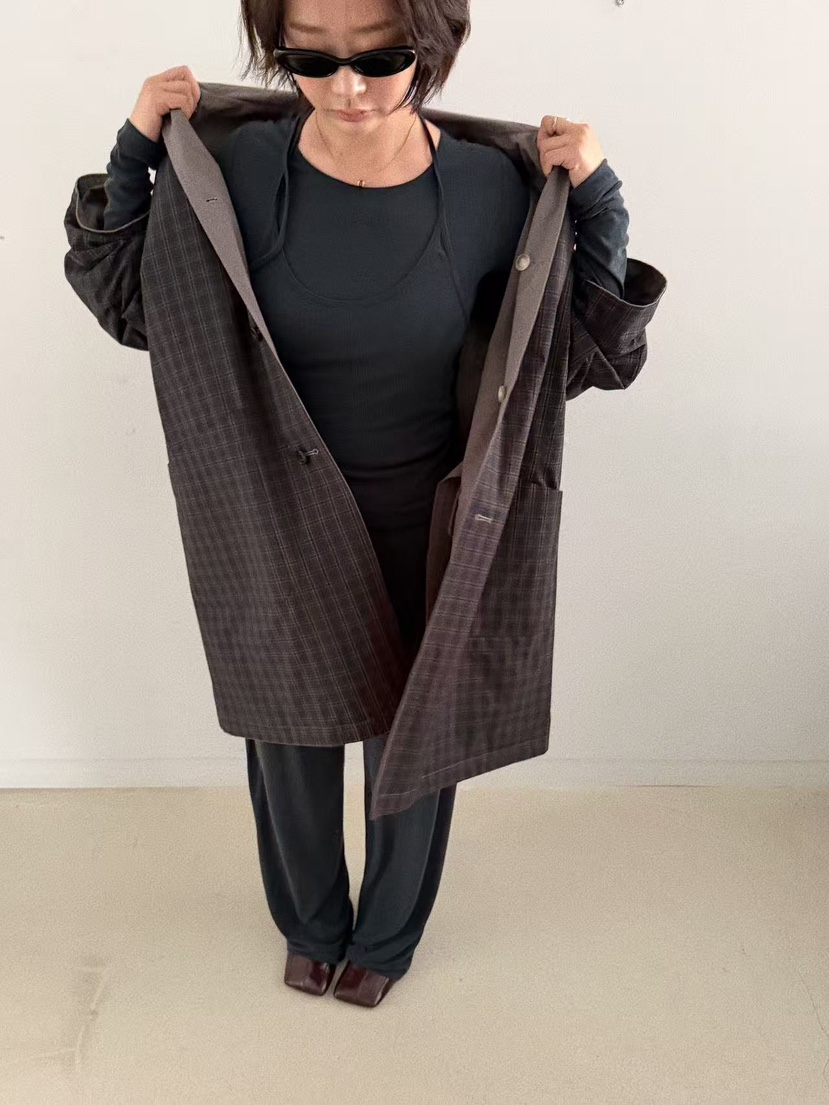 OLI SEOUL韓國代購㊣女士新款職業25秋冬休閑熱賣長款風衣OLI SEOUL長款風衣